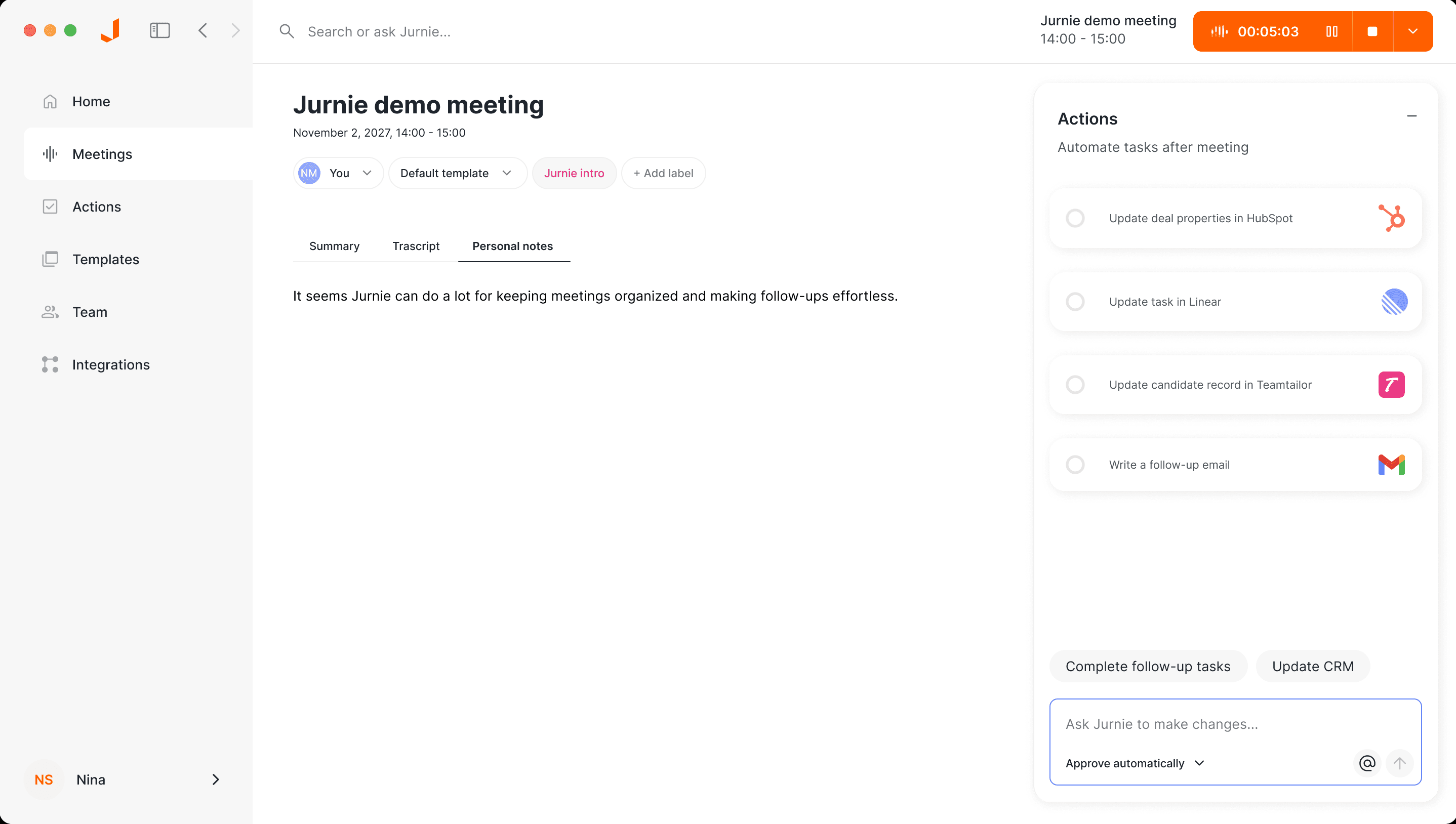 Jurnie App Desktop Screenshot