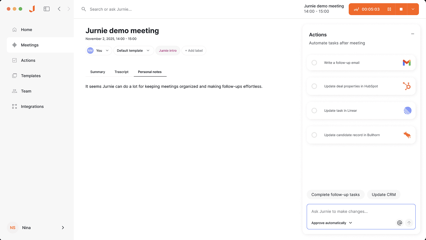 Jurnie App Desktop Screenshot