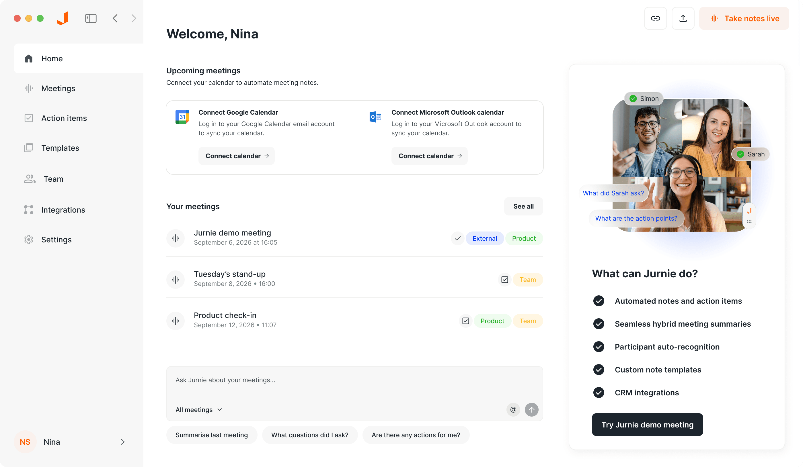 Jurnie App Desktop Screenshot