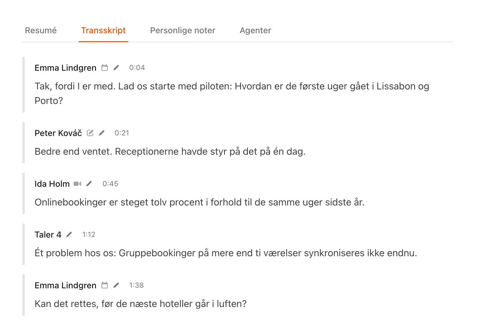Fanen Transskript med talernavne, tidsstempler og afsnit