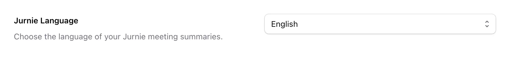 The Jurnie Language setting on the Account tab in Settings