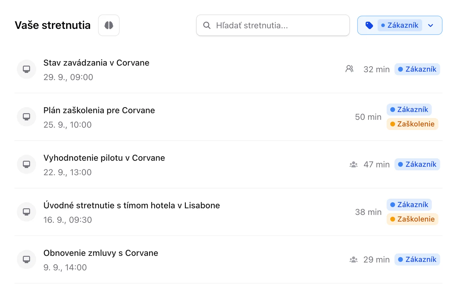 Zoznam Vaše stretnutia na stránke Domov filtrovaný podľa štítka